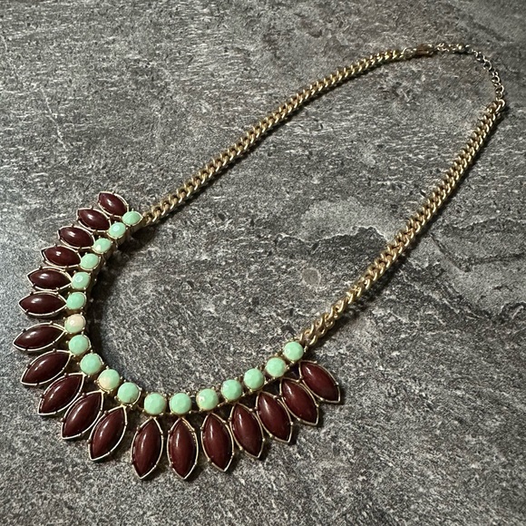 Vintage Gold Chain Necklace with Marquise Cut Stones - Picture 3 of 5